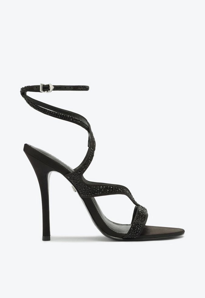 Sandalia Salto Alto Verniz Preto