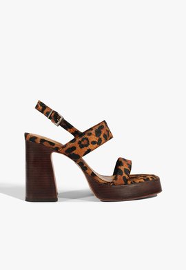 Sandália Alani Couro Animal Print