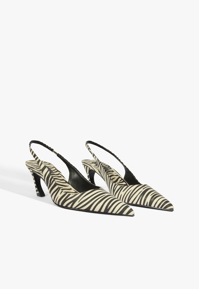 Slingback Lexi Mid Couro Zebra Preto | Schutz