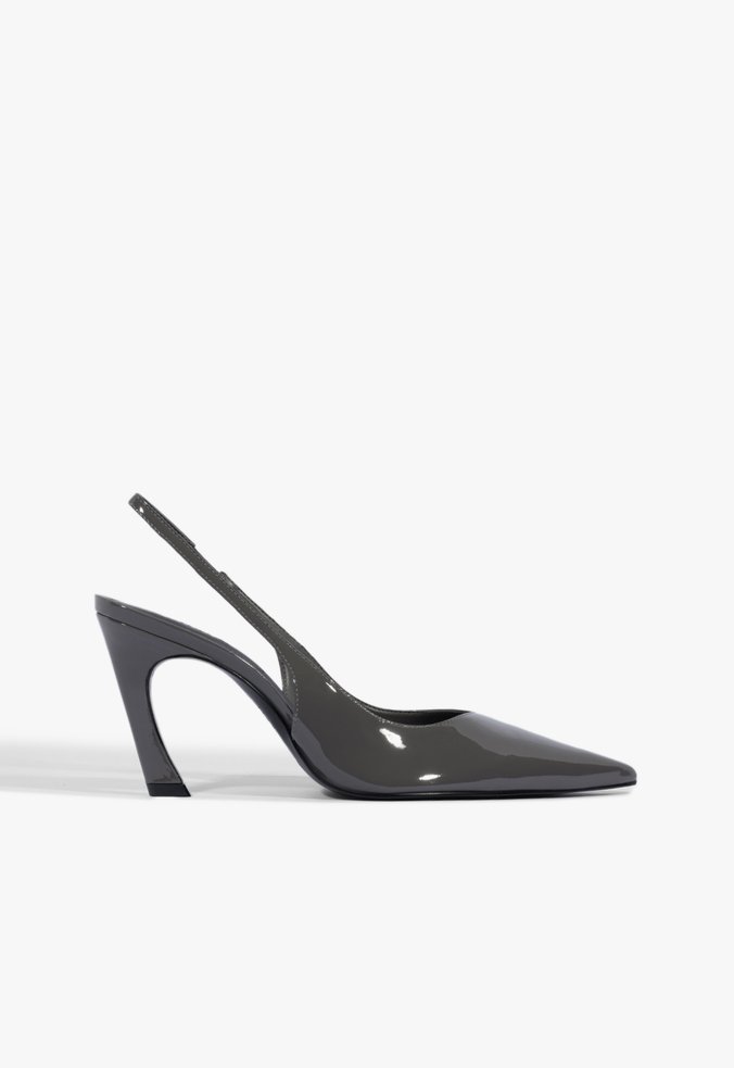 Scarpin Slingback Lexi Couro Cinza