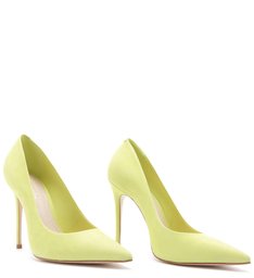 Sapato Scarpin Nobuck Verde Neon