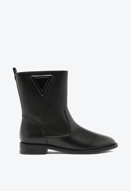Bota Montaria Couro Cano Médio Preta
