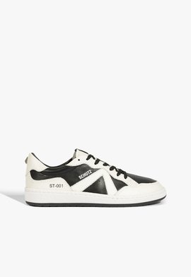 Tênis ST 001 Couro Branco e Preto