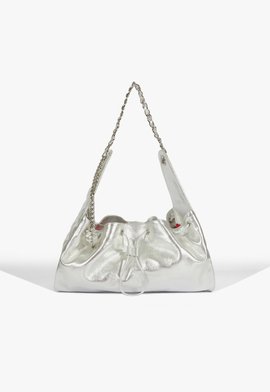 Bolsa Shoulder Elvie Couro Prateada
