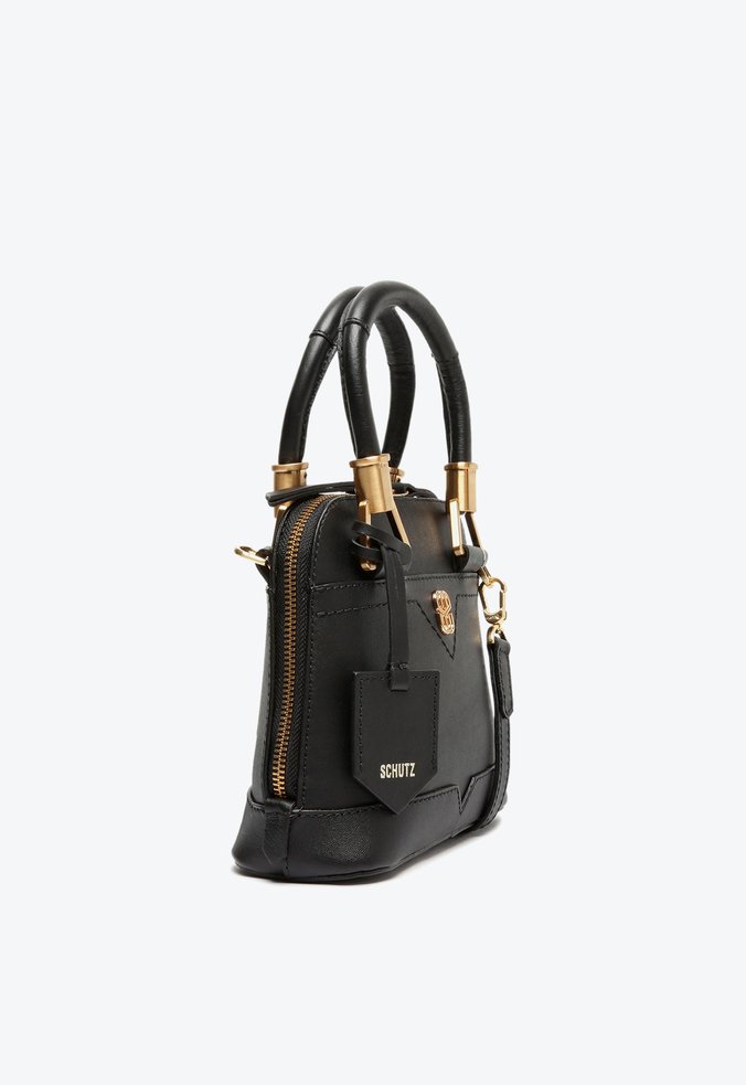 Bolsa Tote Mini Tiracolo Norah Couro Preta | Schutz