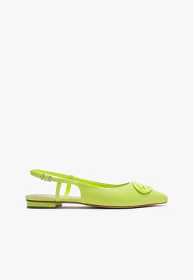 Sapatilha Slingback Patricia Balet Couro Verde Limão