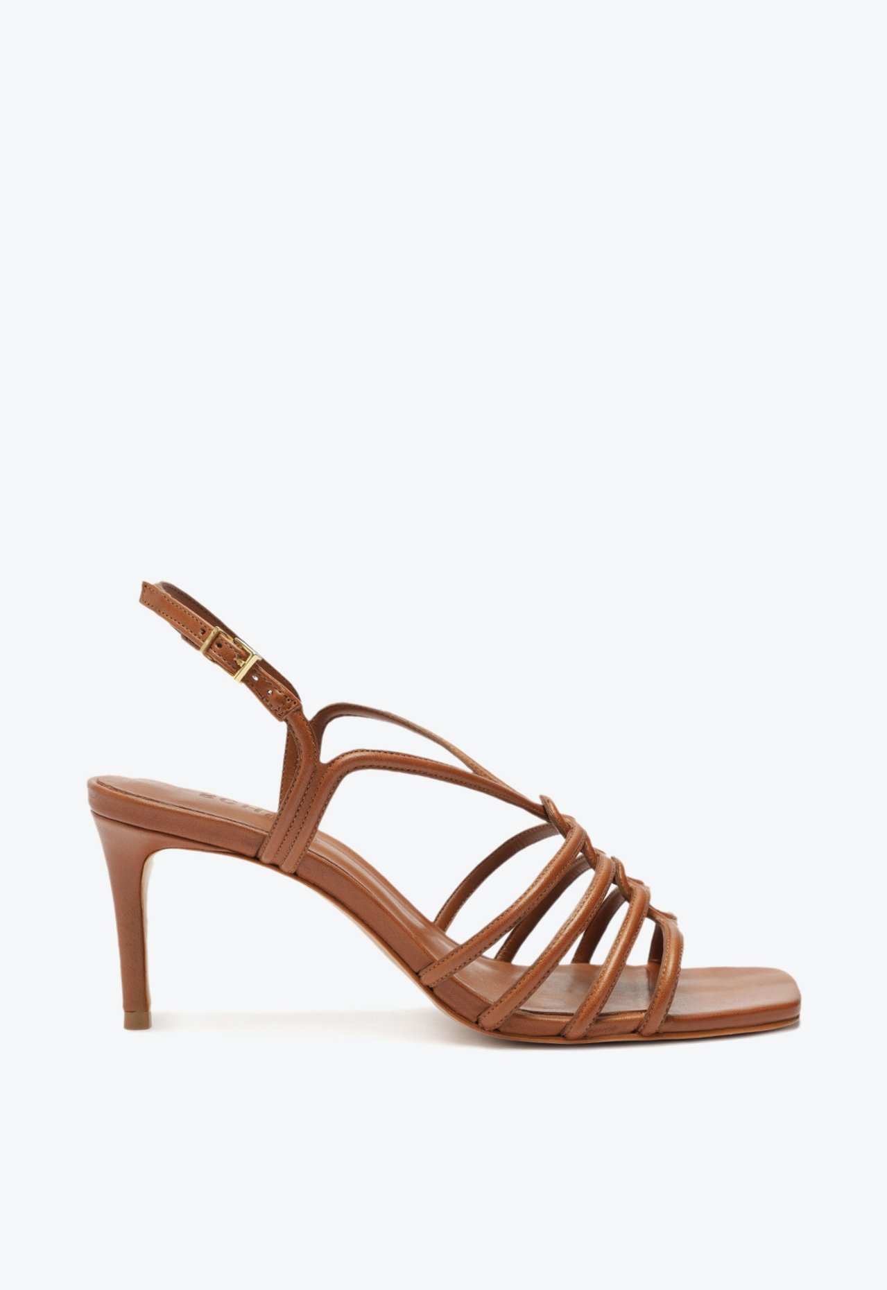 Sandália Salto Médio Octavia Couro Marrom | Schutz