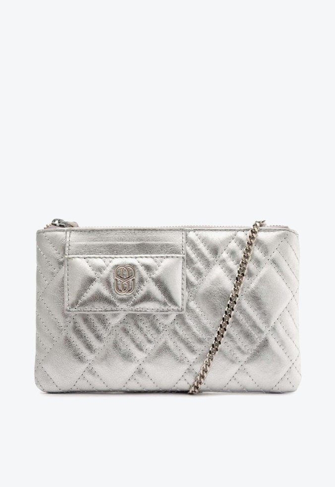 Bolsa Tiracolo Perry Couro Prata