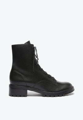 Bota Coturno Tratorado Classic Couro Preta