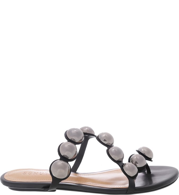 Sansália Rasteira Studs Preta