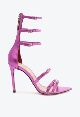 Sandália Gladiadora Vica Couro Rosa