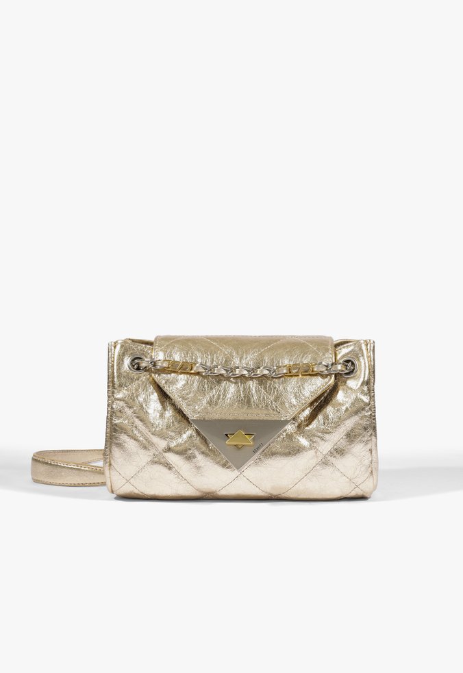 Bolsa Média S95 Couro Dourada