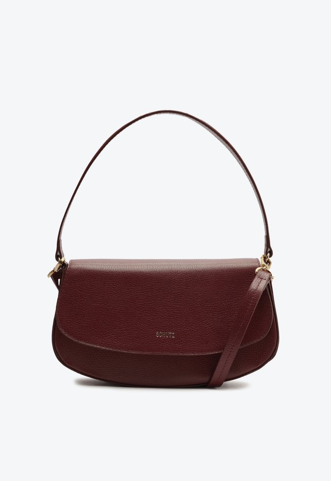 Bolsa Tiracolo Média Baguette Esther Couro Vinho