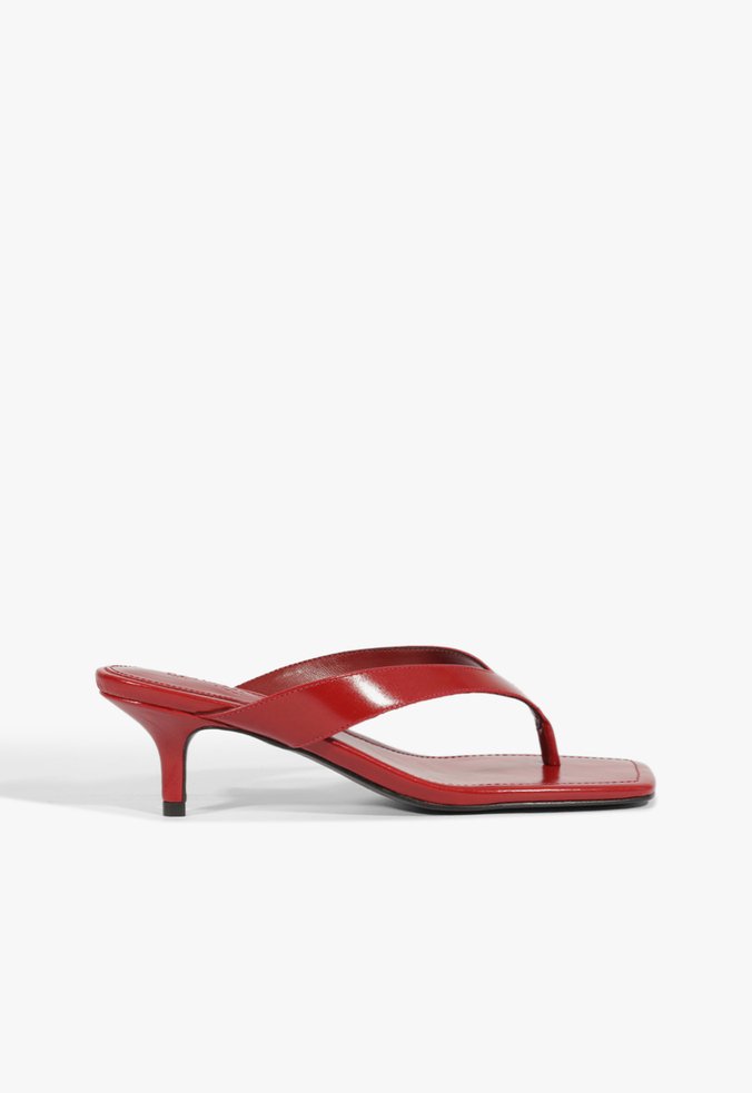 Sandália Mule Urban Couro Vermelho