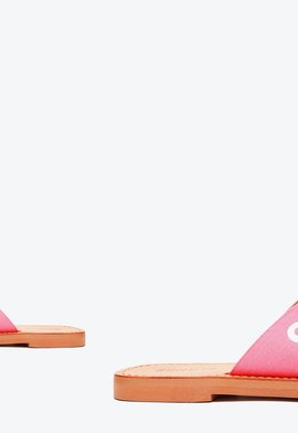 Sandália Rasteira de X Logo Schutz Light Rosa