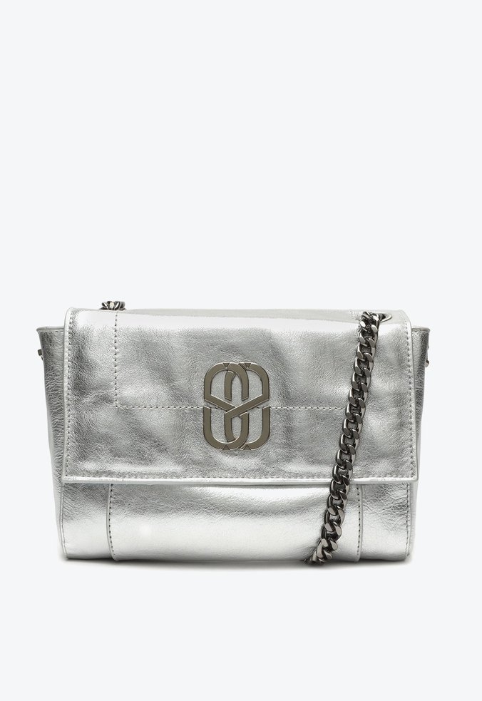 Crossbody Double Face Metallic Prata