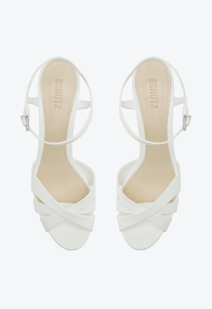 Sandália Keefa Meia Pata Couro Branca Schutz