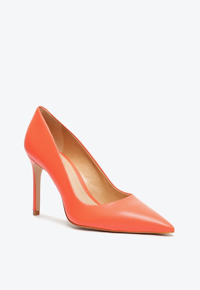 Sapato Scarpin Salto Alto Couro Coral Sapato Scarpin Salto Alto Couro Coral