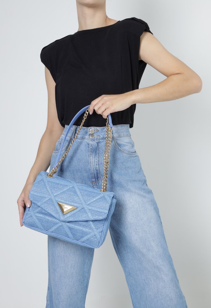 Bolsa Tiracolo Média 944 Knotty Ráfia Azul | Schutz