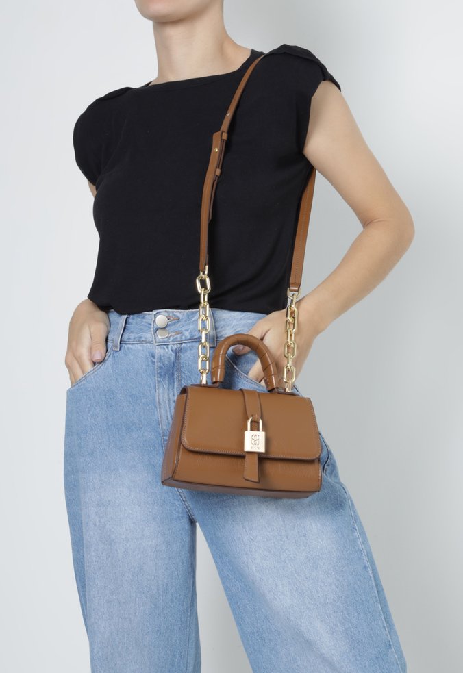 Bolsa Mini Tiracolo Robin Couro Marrom