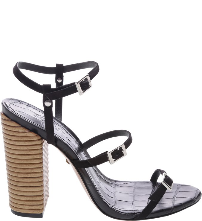 Sandália Salto Thin Stripes Black Sandália Salto Thin Stripes Black