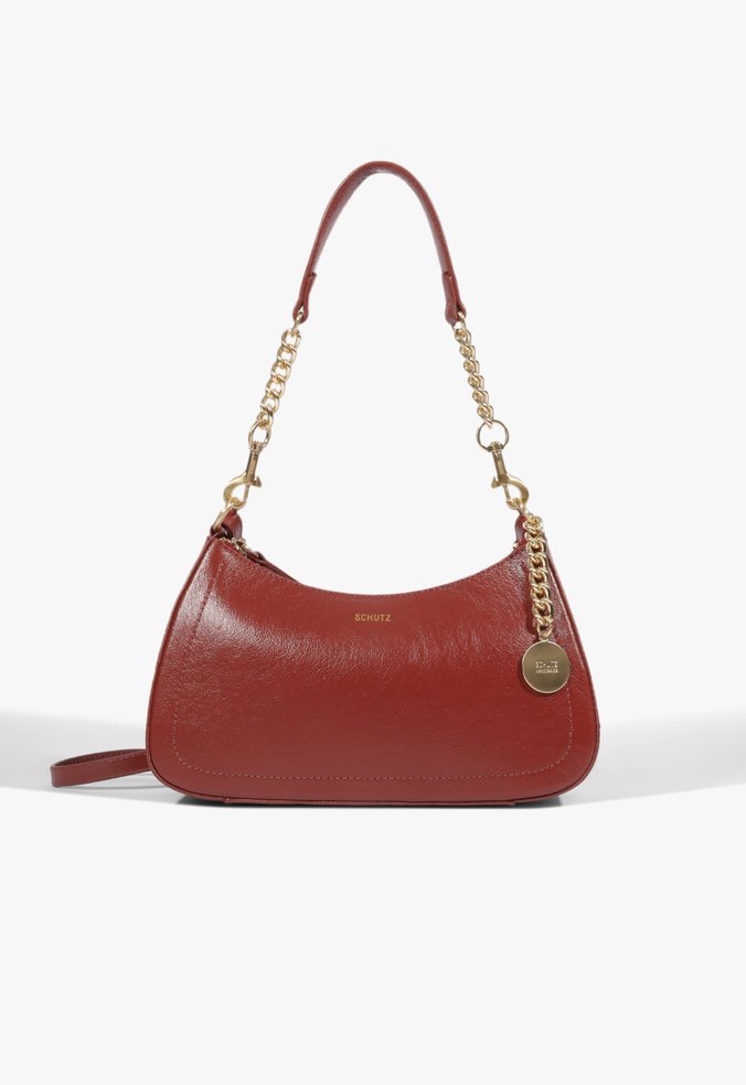 Bolsa Elowen Shoulder Média Couro Vermelha