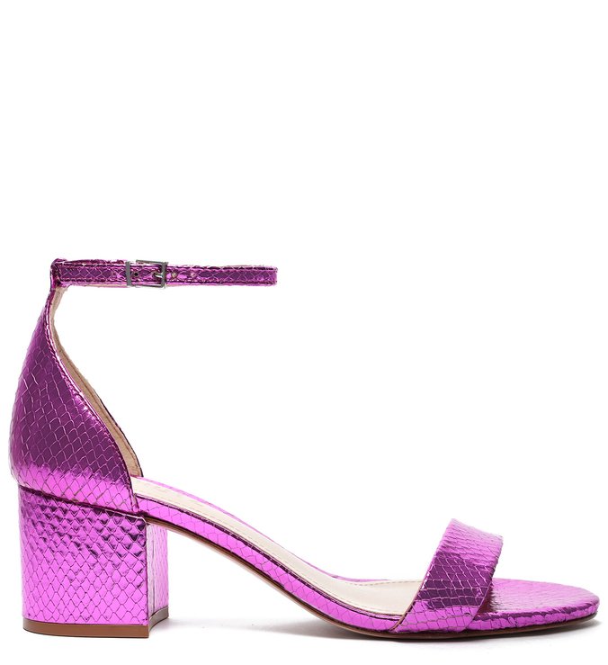 Sandália Minimal Block Heel Snake Rubi