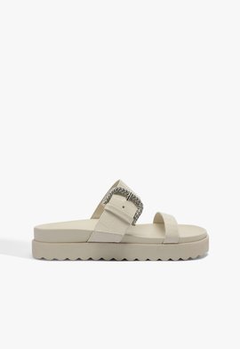 Sandália Papete Metal Buckle Off White