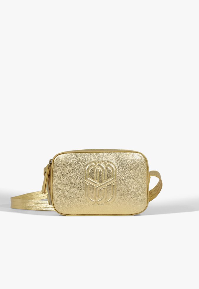 Bolsa Tiracolo Pequena Couro Dourada