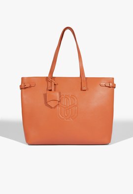 Bolsa Shopping Couro Laranja