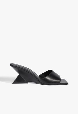 Mule Abbie Sculpt Couro Preto