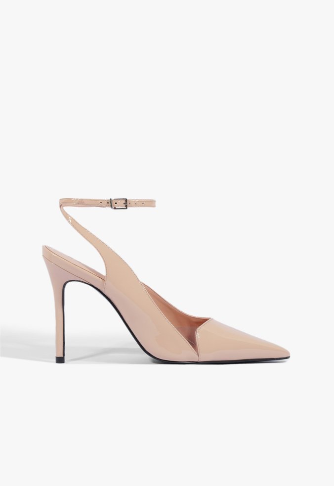 Scarpin Slingback Couro Nude