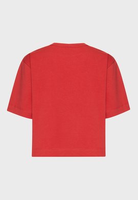 Camiseta Cropped Algodão Milene Oops Vermelha