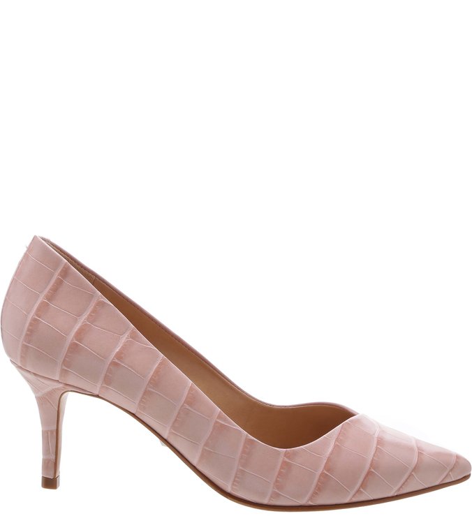 Scarpin Mid Heel Croco Rose Scarpin Mid Heel Croco Rose