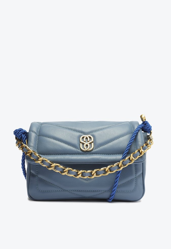 Bolsa Tiracolo Média Riviera Couro Azul
