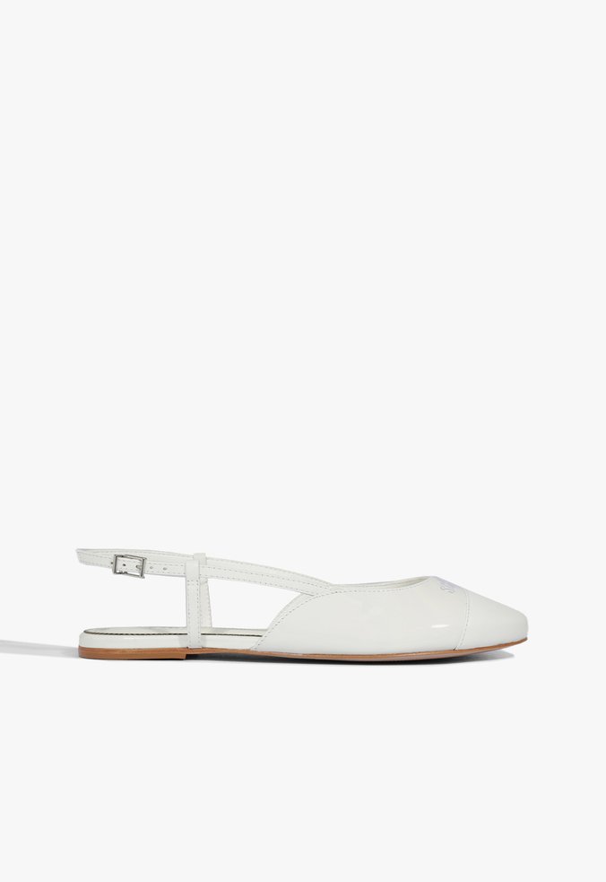 Sapatilha Slingback Logomania Couro Branca