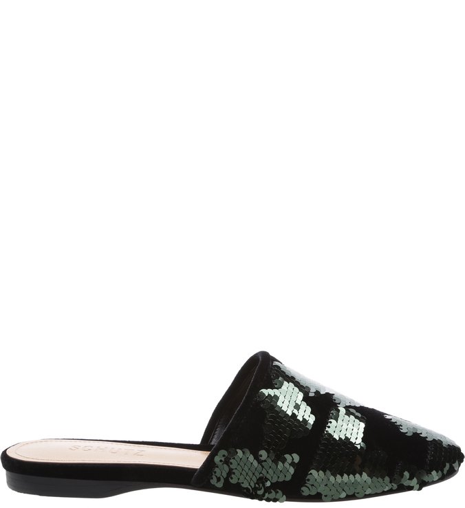 Sapato Mule Paetês Verde