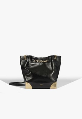 Bolsa Bucket Frame Couro Preta