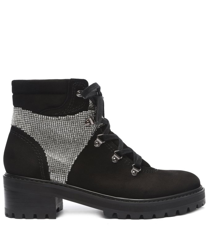 Bota Tratorada Nobuck Glam Preta