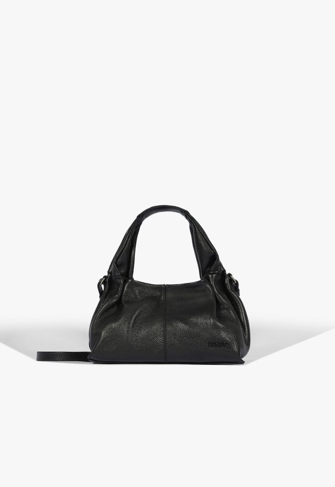 Bolsa Hobo Pequena Couro Preta