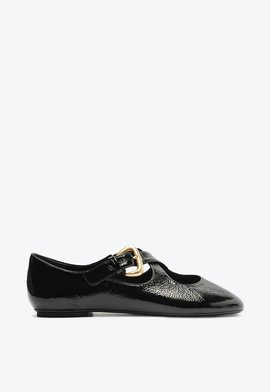 Sapatilha Casual Flats Couro Preta