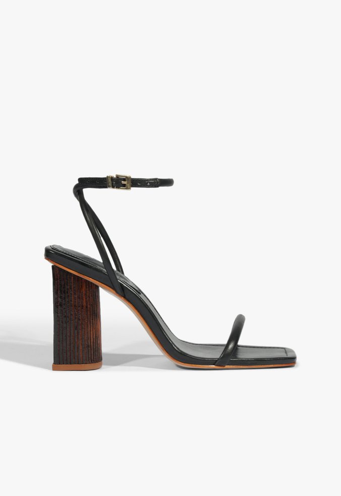 Sandália Bloco Andy Couro Preto