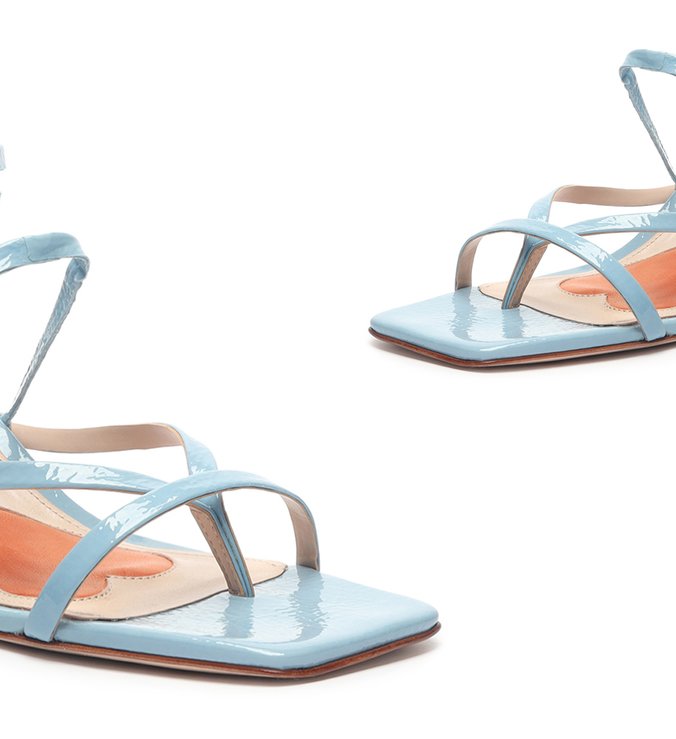 Schutz x Ginger Sandália Block Heel Lace-Up Blue Schutz x Ginger Sandália Block Heel Lace-Up Blue