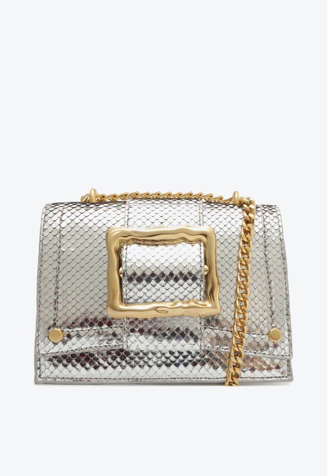 Bolsa Tiracolo Jade Couro Prateada | Schutz