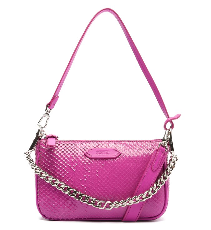 Bolsa Tiracolo Pequena Emmy Snake Rosa