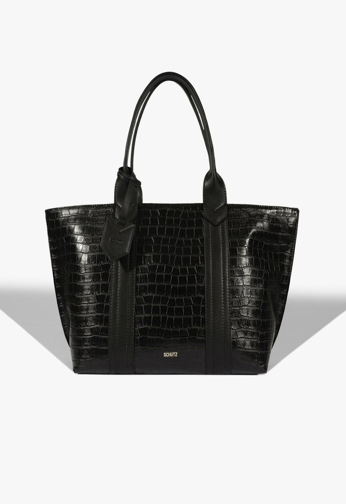 Bolsa Shopping Nay Croco Preta