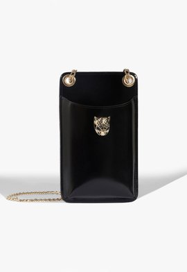Bolsa Tiracolo Leoness Pequena Couro Preta