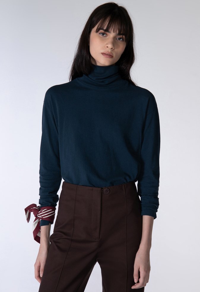 Blusa Manga Longa Duda Azul Escuro