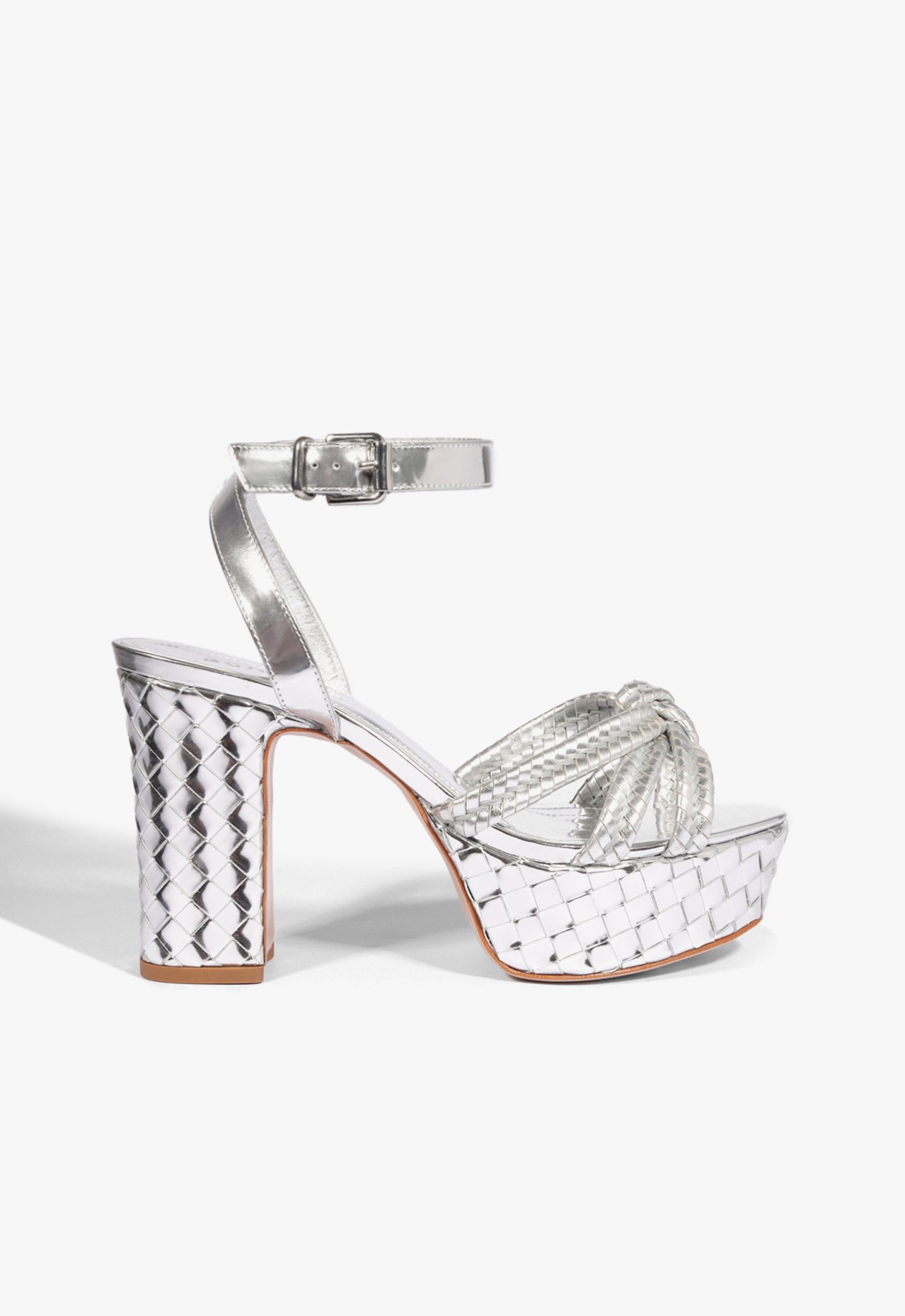 Vista 2 Sandália Salto Alto Tressê Schutz Prata Schutz Prata