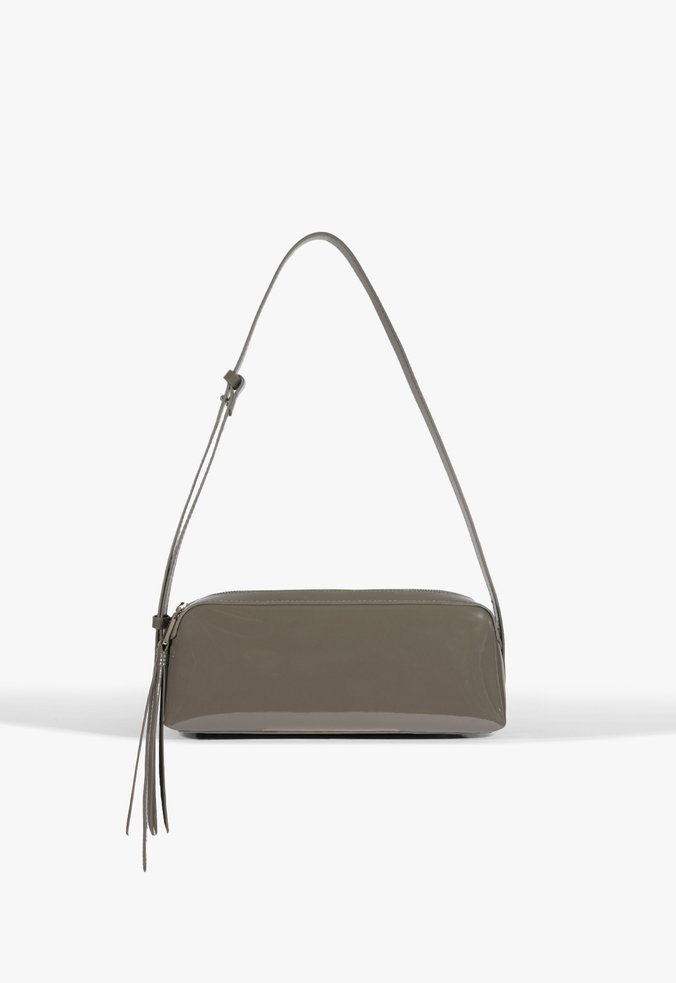Bolsa Tiracolo Izzy Couro Verniz Cinza